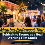 Mumbai Bollywood Tour at a real working film studio with visitors exploring Bollywood film sets and behind-the-scenes production